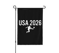 Drapeau de jardin Cup26 USA 2026, pays hôte, supporters de football américain, drapeau double face, décoration saisonnière pour les fêtes et le jardin