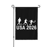 Drapeau de jardin Cup26 USA 2026, pays hôte, supporters de football américain, drapeau double face, décoration saisonnière pour les fêtes et le jardin