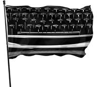 Drapeau de jardin dactylographié vintage foncé résistant aux intempéries, drapeau de cour 3 x 5 pieds décorations pour la maison extérieure