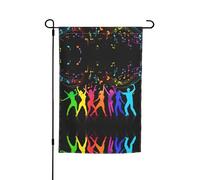 Drapeau de jardin Dance With Music 30,5 x 45,7 cm - Drapeau décoratif en polyester imprimé double face durable pour cour, terrasse et balcon