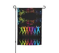 Drapeau de jardin Dance With Music 30,5 x 45,7 cm - Drapeau décoratif en polyester imprimé double face durable pour cour, terrasse et balcon