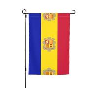 Drapeau de jardin d'Andorre - Drapeau de cour d'été double face pour l'extérieur, décorations saisonnières parfaites drapeau de jardin 30,5 x 45,7 cm