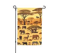 Drapeau de jardin d'animaux de prairie africaine 30,5 x 45,7 cm. Décoration extérieure lumineuse double face apporte un peu de plaisir à votre jardin.