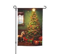 Drapeau de jardin d'arbre de Noël 30,5 x 45,7 cm double face printemps été décoratif bannière drapeau de cour petit drapeau saisonnier vacances décoration extérieure