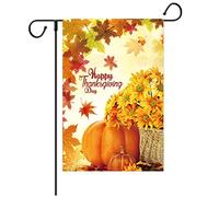 Drapeau de jardin d'automne 30,5 x 45,7 cm vertical double face citrouille d'automne panneau de porche citrouille d'automne jardin double taille