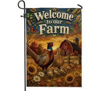 Drapeau de jardin d'automne avec citation « Welcome To Our Farm » - 30,5 x