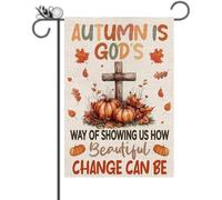 Drapeau de jardin d'automne Changement Can Be Beautiful religieux Jésus croix verticale double face drapeaux de bienvenue saisonnier Aumtumn Decorati