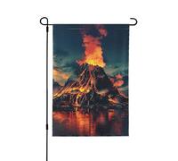 Drapeau de jardin d'automne volcan double face, décoration saisonnière durable pour décoration de porche de cour