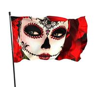 Drapeau de jardin Day of The Dead Sugar Skull Yard House Décoration extérieure Drapeaux Bannières pour Patio Pelouse 0,9 x 1,5 m