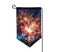 Drapeau de jardin de 30,5 x 45,7 cm, bannière extérieure double face, drapeau de bienvenue saisonnier, drapeau de cour, décoration extérieure, ferme, explosion, feux d'artifice pour terrasse, pelouse