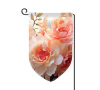 Drapeau de jardin de 30,5 x 45,7 cm, bannière extérieure double face, drapeau de bienvenue saisonnier, drapeau de cour, décoration extérieure, ferme, pêche, pivoine, drapeaux pour terrasse, pelouse et