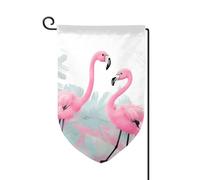Drapeau de jardin de 30,5 x 45,7 cm, bannière extérieure double face, drapeau de bienvenue saisonnier, drapeau de cour de bienvenue pour décoration extérieure, ferme, amour flamant rose pour terrasse