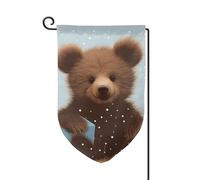 Drapeau de jardin de 30,5 x 45,7 cm, bannière extérieure double face, drapeau de bienvenue saisonnier, drapeau de cour, décoration extérieure, ferme, ours heureux, drapeaux pour bébé, pour terrasse