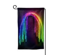 Drapeau de jardin de 30,5 x 45,7 cm, bannière extérieure double face, drapeau de bienvenue saisonnier, drapeau de cour de bienvenue pour extérieur, ferme, drapeaux néon arc-en-ciel pour terrasse