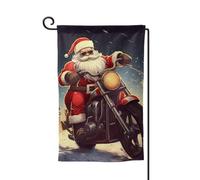 Drapeau de jardin de 30,5 x 45,7 cm, bannière extérieure double face, drapeau de bienvenue saisonnier, drapeau de cour, décoration extérieure, ferme, Père Noël, motard, drapeau d'équitation pour