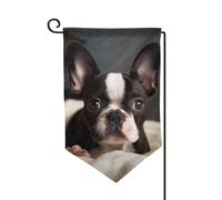 Drapeau de jardin de 30,5 x 45,7 cm, bannière extérieure double face, drapeau de bienvenue saisonnier, drapeau de cour de bienvenue pour extérieur, ferme, jolis drapeaux terriers de Boston pour