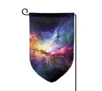 Drapeau de jardin de 30,5 x 45,7 cm, bannière extérieure double face, drapeau de bienvenue saisonnier, décoration extérieure, ferme, nébuleuse et galaxie dans l'univers, drapeaux pour terrasse