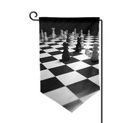 Drapeau de jardin de 30,5 x 45,7 cm, bannière extérieure double face, drapeau de bienvenue saisonnier, drapeau de cour de bienvenue pour extérieur, ferme, noir et blanc, damier pour terrasse, pelouse