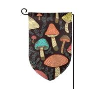 Drapeau de jardin de 30,5 x 45,7 cm, bannière extérieure double face, drapeau de bienvenue saisonnier, drapeau de cour, décoration extérieure, drapeaux champignons pour terrasse, pelouse et décoration