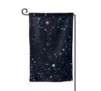 Drapeau de jardin de 30,5 x 45,7 cm, bannière extérieure double face, drapeau de bienvenue saisonnier, décoration extérieure, ferme, constellation, amas d'étoiles, drapeaux de galaxies pour terrasse
