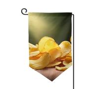 Drapeau de jardin de 30,5 x 45,7 cm, bannière extérieure double face, drapeau de bienvenue saisonnier, décoration extérieure, ferme, chips de pommes de terre, drapeaux pour terrasse, pelouse et