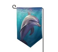 Drapeau de jardin de 30,5 x 45,7 cm, bannière extérieure double face, drapeau de bienvenue saisonnier, drapeau de cour, décoration extérieure, ferme, animaux marins, dauphins, drapeaux pour terrasse