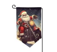 Drapeau de jardin de 30,5 x 45,7 cm, bannière extérieure double face, drapeau de bienvenue saisonnier, drapeau de cour, décoration extérieure, ferme, Père Noël, motard, drapeau d'équitation pour