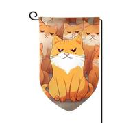 Drapeau de jardin de 30,5 x 45,7 cm, bannière extérieure double face, drapeau de bienvenue saisonnier, drapeau de cour pour décoration extérieure, ferme, orange, chats pour terrasse, pelouse et