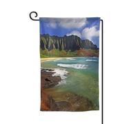 Drapeau de jardin de 30,5 x 45,7 cm, bannière extérieure double face, drapeau de bienvenue saisonnier, drapeau de cour, décoration extérieure, ferme, Kauai Hawaï, drapeaux de bord de mer pour terrasse