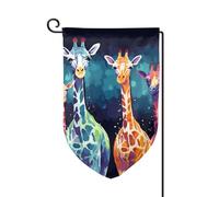 Drapeau de jardin de 30,5 x 45,7 cm, bannière extérieure double face, drapeau de bienvenue saisonnier, décoration extérieure, ferme, fans de girafe, drapeaux pour amateurs de terrasse, pelouse et