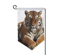 Drapeau de jardin de 30,5 x 45,7 cm, bannière extérieure double face, drapeau de bienvenue saisonnier, drapeau de cour, décoration extérieure, ferme, grand tigre, pour terrasse, pelouse et décoration