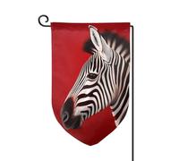 Drapeau de jardin de 30,5 x 45,7 cm, bannière extérieure double face, drapeau de bienvenue saisonnier, drapeau de cour, décoration extérieure, ferme, zèbre rouge, pour terrasse, pelouse et décoration