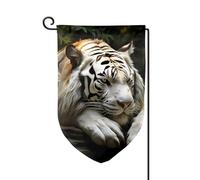 Drapeau de jardin de 30,5 x 45,7 cm, bannière extérieure double face, drapeau de bienvenue saisonnier, drapeau de cour de bienvenue pour extérieur, ferme, drapeau tigre allongé pour terrasse, pelouse