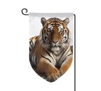 Drapeau de jardin de 30,5 x 45,7 cm, bannière extérieure double face, drapeau de bienvenue saisonnier, drapeau de cour, décoration extérieure, ferme, grand tigre, pour terrasse, pelouse et décoration