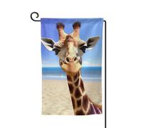 Drapeau de jardin de 30,5 x 45,7 cm, bannière extérieure double face, drapeau de bienvenue saisonnier, drapeau de cour, décoration extérieure, ferme, plage, girafe pour terrasse, pelouse et décoration