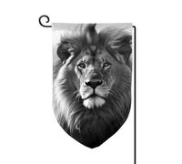 Drapeau de jardin de 30,5 x 45,7 cm, bannière extérieure double face, drapeau de bienvenue saisonnier, drapeau de cour, décoration extérieure, ferme, lion africain, drapeaux noirs et blancs pour
