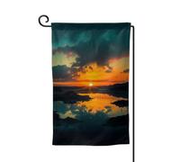 Drapeau de jardin de 30,5 x 45,7 cm, bannière extérieure double face, drapeau de bienvenue saisonnier, drapeau de cour, décoration extérieure, ferme, coucher du soleil, drapeaux pour terrasse, pelouse