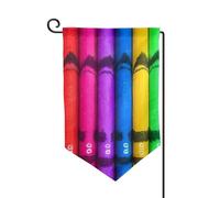 Drapeau de jardin de 30,5 x 45,7 cm, bannière extérieure double face, drapeau de bienvenue saisonnier, drapeau de cour de bienvenue pour extérieur, ferme, crayons de couleur, drapeaux pour terrasse