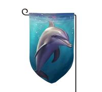 Drapeau de jardin de 30,5 x 45,7 cm, bannière extérieure double face, drapeau de bienvenue saisonnier, drapeau de cour, décoration extérieure, ferme, animaux marins, dauphins, drapeaux pour terrasse