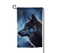 Drapeau de jardin de 30,5 x 45,7 cm, bannière extérieure double face, drapeau de bienvenue saisonnier, drapeau de cour, décoration extérieure, ferme, loup solitaire pour terrasse, pelouse et