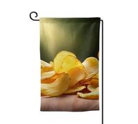 Drapeau de jardin de 30,5 x 45,7 cm, bannière extérieure double face, drapeau de bienvenue saisonnier, décoration extérieure, ferme, chips de pommes de terre, drapeaux pour terrasse, pelouse et