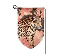 Drapeau de jardin de 30,5 x 45,7 cm, bannière extérieure double face, drapeau de bienvenue saisonnier, décoration extérieure, drapeau léopard rayé pour terrasse, pelouse et décoration de jardin