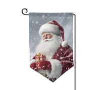Drapeau de jardin de 30,5 x 45,7 cm, bannière extérieure double face, drapeau de bienvenue saisonnier, drapeau de cour de bienvenue pour extérieur, ferme, Père Noël, neige pour terrasse, pelouse et