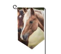 Drapeau de jardin de 30,5 x 45,7 cm, bannière extérieure double face, drapeau de bienvenue saisonnier, drapeau de cour, décoration extérieure, ferme, adorables drapeaux de cheval pour terrasse