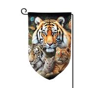 Drapeau de jardin de 30,5 x 45,7 cm, bannière extérieure double face, drapeau de bienvenue saisonnier, drapeau de cour, décoration extérieure, ferme, lion, tigre, léopard et papillon pour terrasse