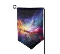 Drapeau de jardin de 30,5 x 45,7 cm, bannière extérieure double face, drapeau de bienvenue saisonnier, décoration extérieure, ferme, nébuleuse et galaxie dans l'univers, drapeaux pour terrasse