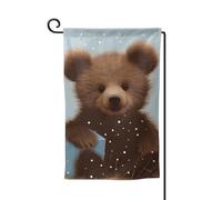 Drapeau de jardin de 30,5 x 45,7 cm, bannière extérieure double face, drapeau de bienvenue saisonnier, drapeau de cour, décoration extérieure, ferme, ours heureux, drapeaux pour bébé, pour terrasse
