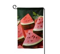 Drapeau de jardin de 30,5 x 45,7 cm, bannière extérieure double face, drapeau de bienvenue saisonnier, décoration extérieure, ferme, tranches de pastèque, graines de pastèque, drapeaux pour terrasse