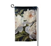 Drapeau de jardin de 30,5 x 45,7 cm, bannière extérieure double face, drapeau de bienvenue saisonnier, drapeau de cour de bienvenue pour extérieur, ferme, drapeaux de pivoine blanche pour terrasse