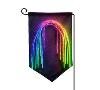Drapeau de jardin de 30,5 x 45,7 cm, bannière extérieure double face, drapeau de bienvenue saisonnier, drapeau de cour de bienvenue pour extérieur, ferme, drapeaux néon arc-en-ciel pour terrasse
